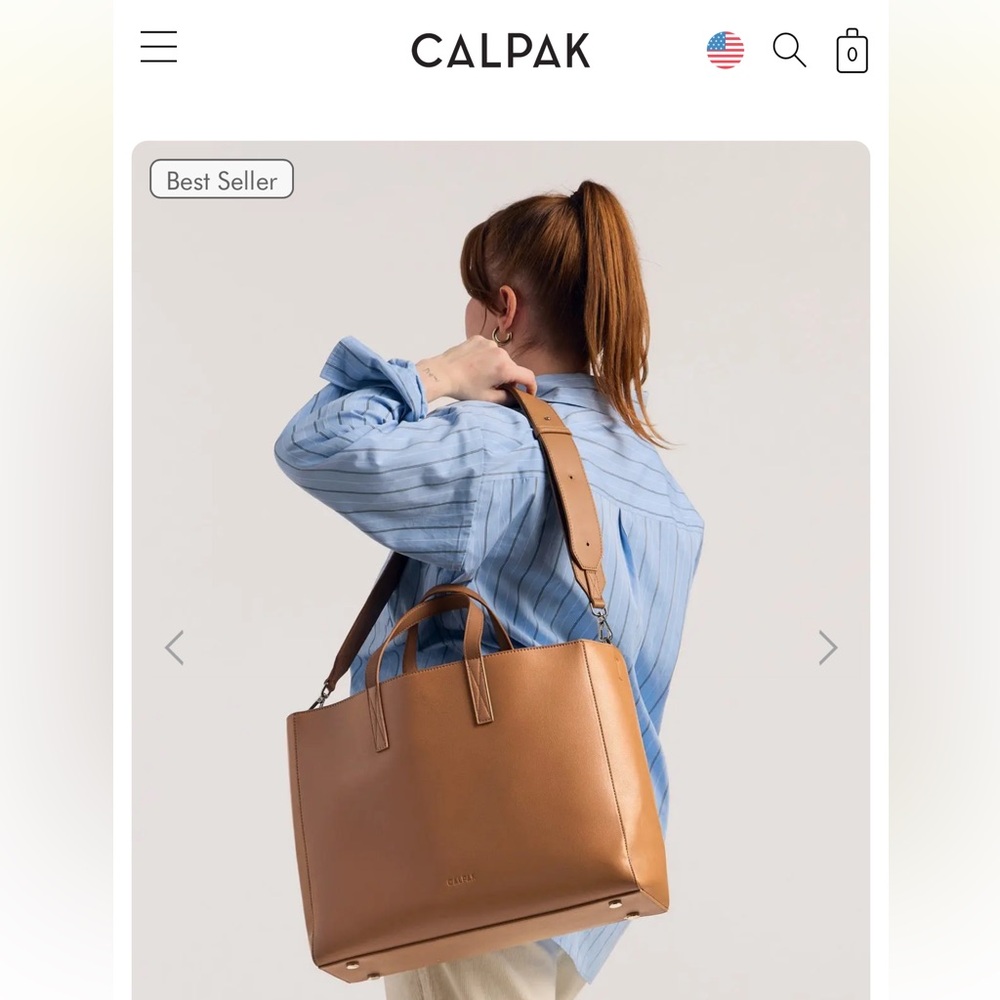 Calpak Brown  Laptop Bag for Women perfect to travel